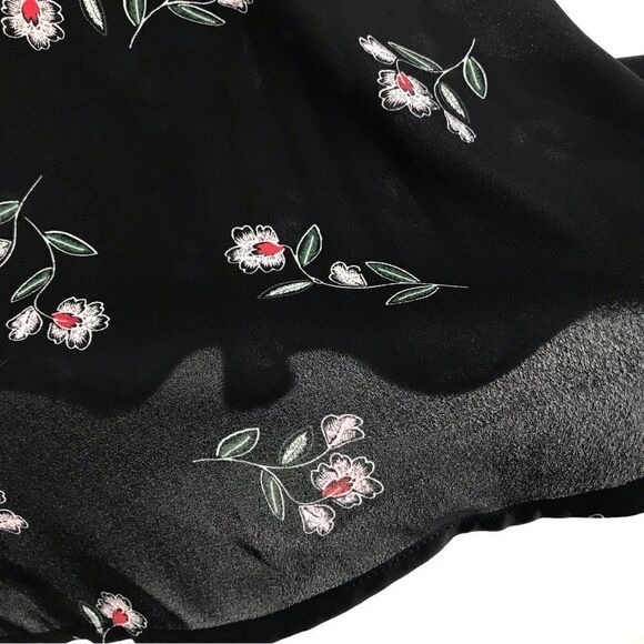 Torrid Black Floral Print Georgette Flowy Lace Trim Cami Tank Top - Picture 12 of 16